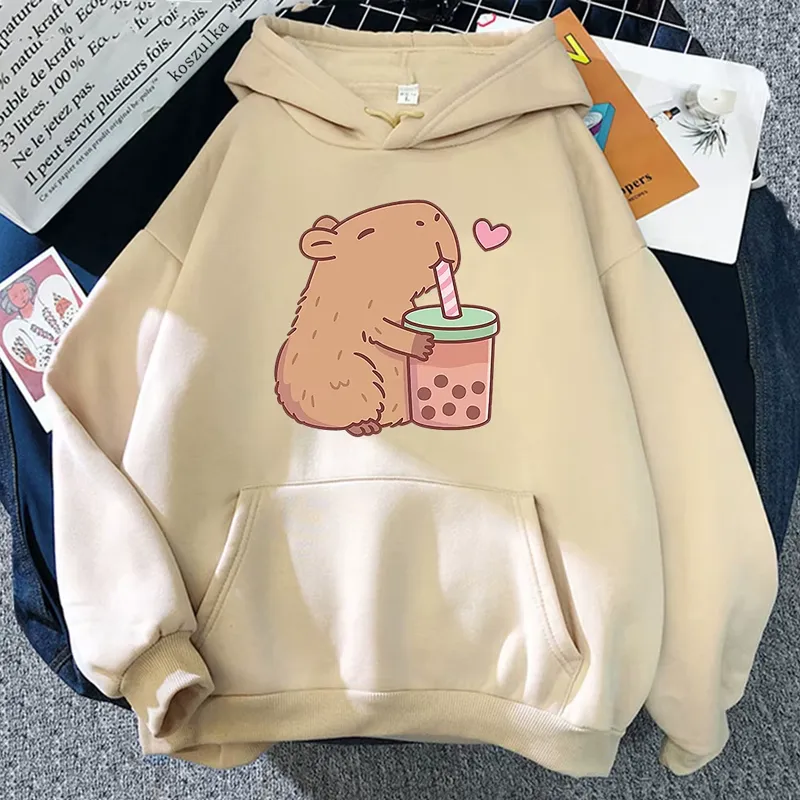 Sweat Capybara Bubble Tea Beige