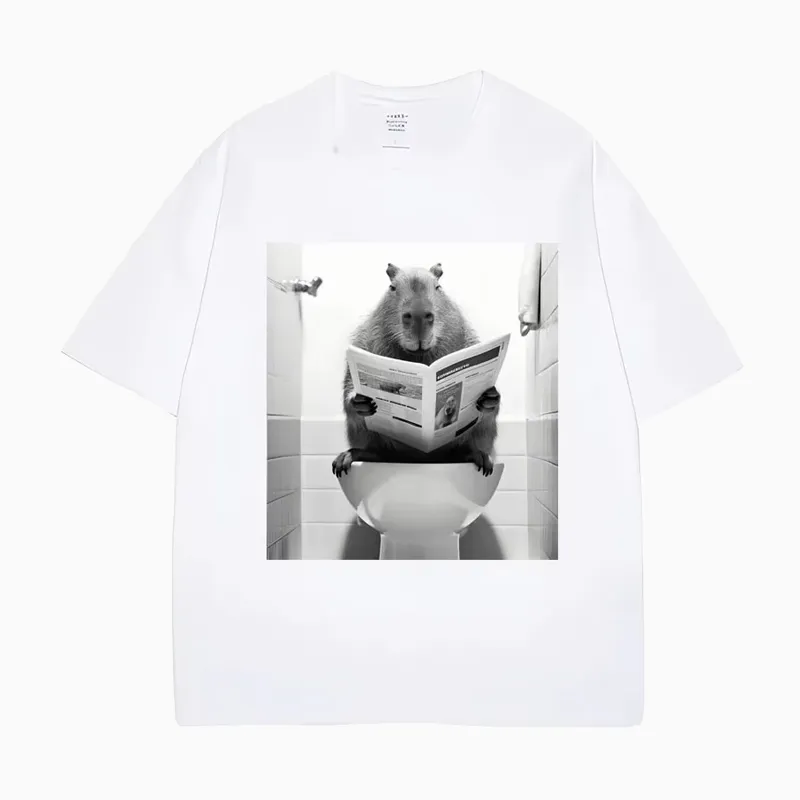 T-shirt Capybara ChillPress Blanc