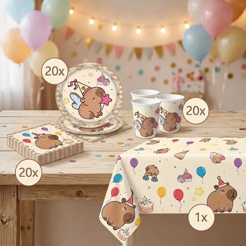 Kit Anniversaire Capybara 61 pièces