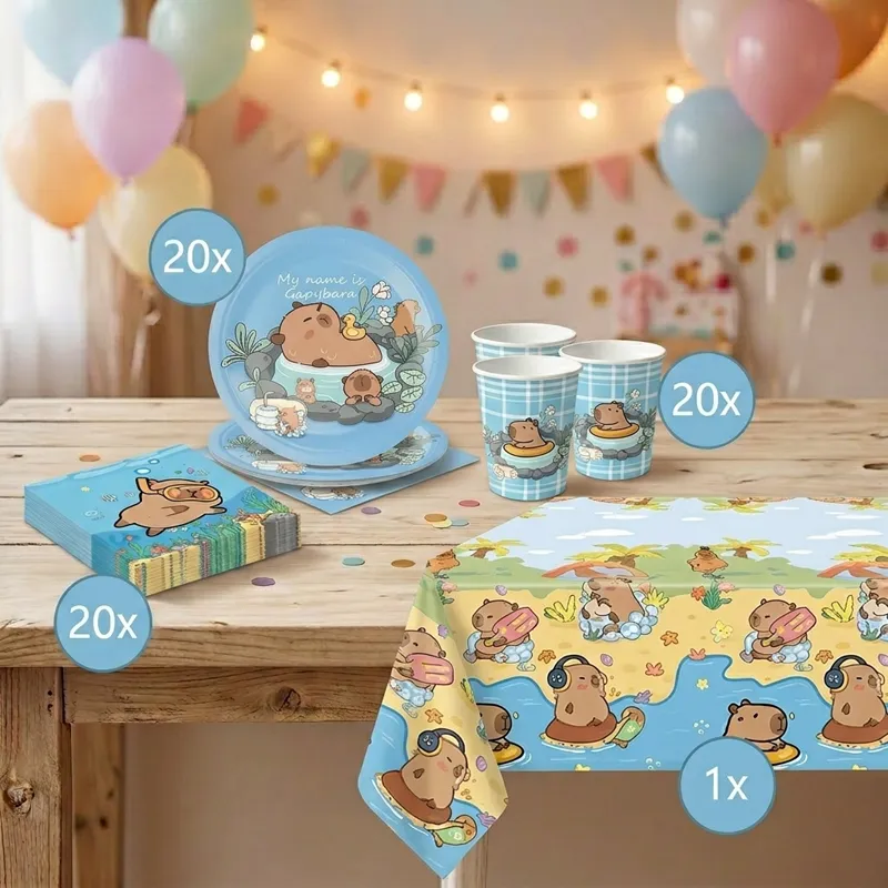 Kit Anniversaire Capybara Bain 61 pièces
