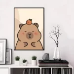 Poster Capybara Orange Kawaii
