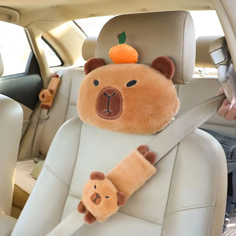 Set Voiture Capybara Appuie-tête Capy Drive