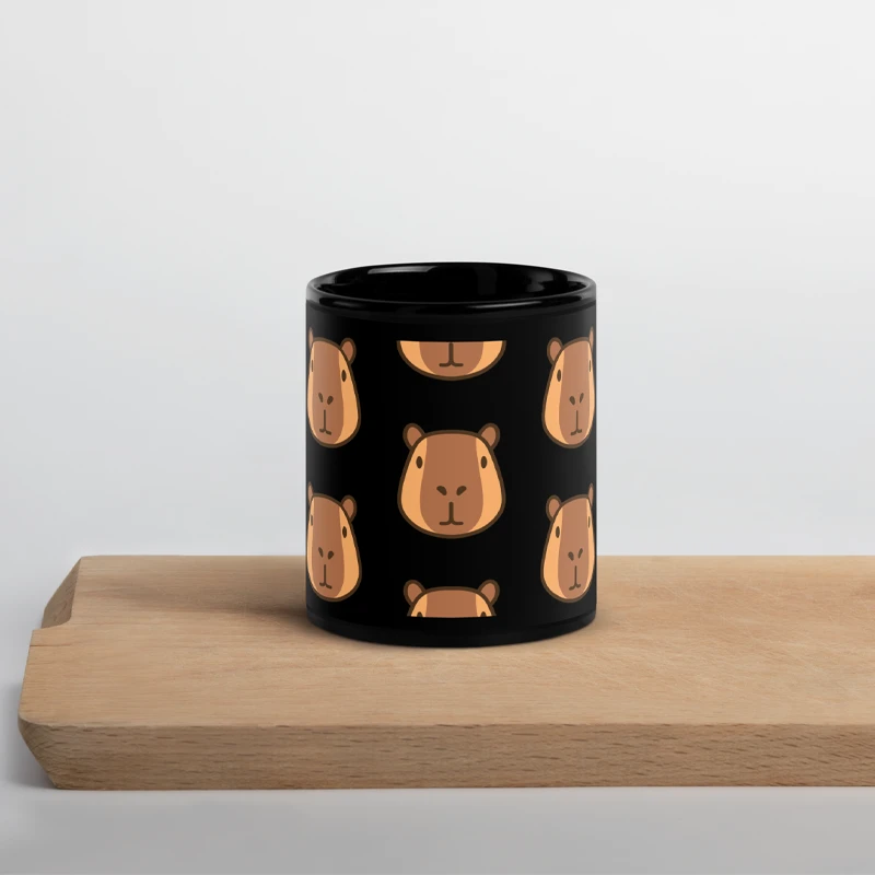 Mug Capybara Signature noir en céramique étagère
